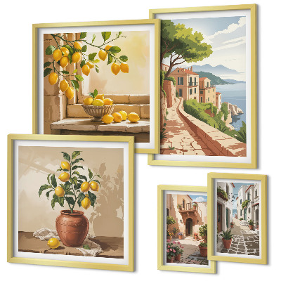 Set slika iznad kauča Šarmantni mediteranski pogledi