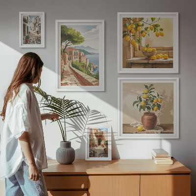 Set slika iznad kauča Šarmantni mediteranski pogledi