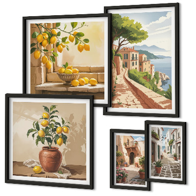 Set slika iznad kauča Šarmantni mediteranski pogledi