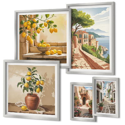 Set slika iznad kauča Šarmantni mediteranski pogledi