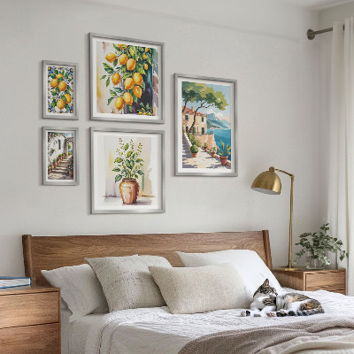 Set 5 slika u okviru Krajolici s citrusnim drvećem i vegetacijom