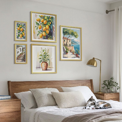 Set 5 slika u okviru Krajolici s citrusnim drvećem i vegetacijom