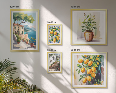 Set 5 slika u okviru Krajolici s citrusnim drvećem i vegetacijom