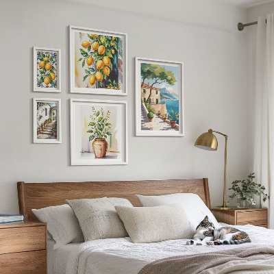Set 5 slika u okviru Krajolici s citrusnim drvećem i vegetacijom