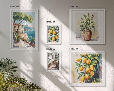 Set 5 slika u okviru Krajolici s citrusnim drvećem i vegetacijom