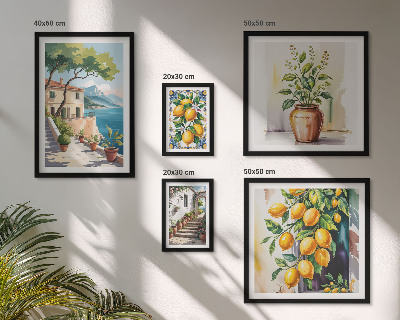 Set 5 slika u okviru Krajolici s citrusnim drvećem i vegetacijom