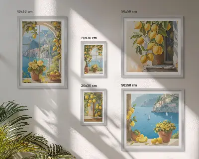 Set od 5 slika u okviru motiv limuna i provansalskog mora