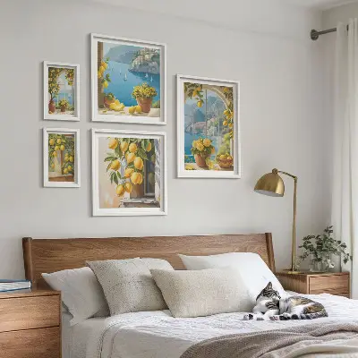 Set od 5 slika u okviru motiv limuna i provansalskog mora