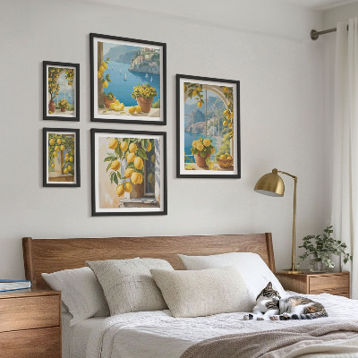 Set 5 slika u okviru Limun naglašava provansalsko more