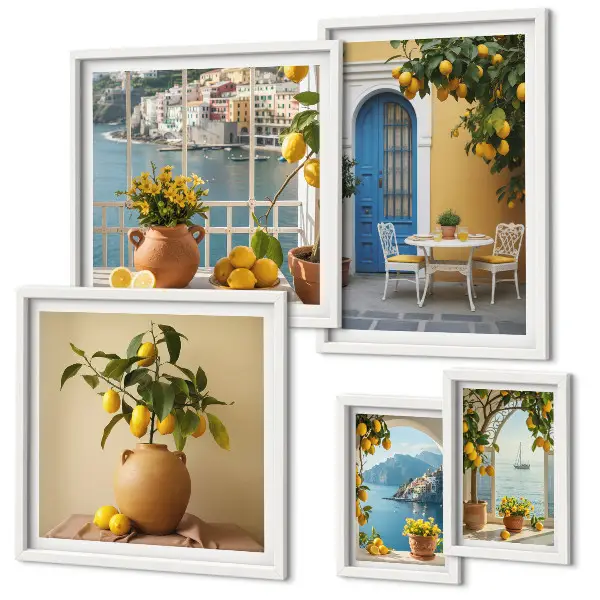 Set slika iznad kauča inspiracija limunskim suncem