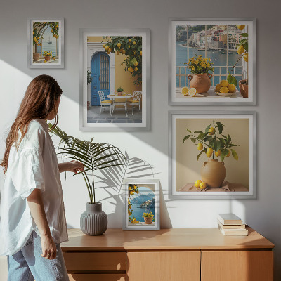Set slika iznad kauča Inspiracije limunskim suncem