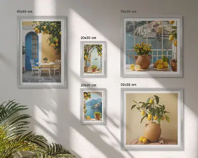 Set slika iznad kauča inspiracija limunskim suncem