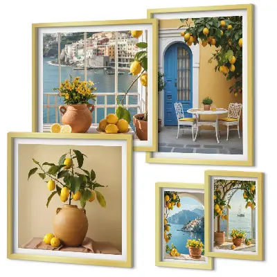 Set slika iznad kauča inspiracija limunskim suncem