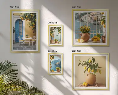Set slika iznad kauča inspiracija limunskim suncem