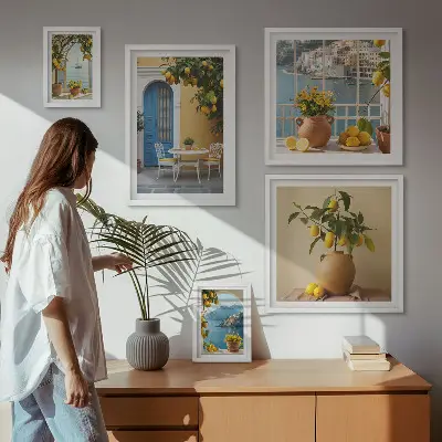 Set slika iznad kauča inspiracija limunskim suncem