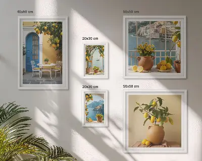 Set slika iznad kauča inspiracija limunskim suncem