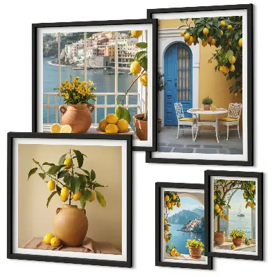 Set slika iznad kauča inspiracija limunskim suncem