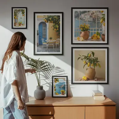 Set slika iznad kauča inspiracija limunskim suncem
