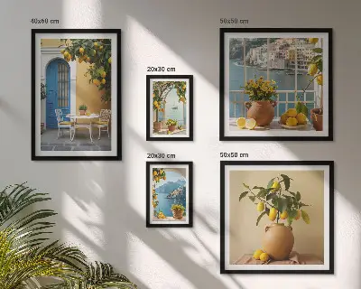 Set slika iznad kauča inspiracija limunskim suncem