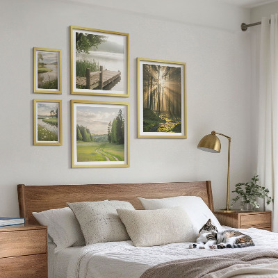 Set 5 slika u okviru Šumski krajolici sunce voda