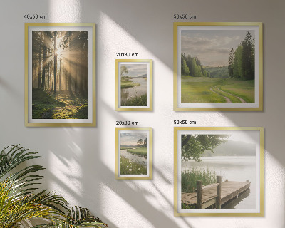 Set 5 slika u okviru Šumski krajolici sunce voda