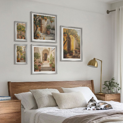 Set slika iznad kauča Šarmantne narančaste ulice