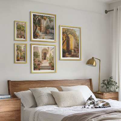 Set slika iznad kauča Šarmantne narančaste ulice