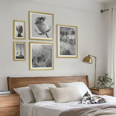 Set slika iznad kauča crno-bijeli prirodni motiv grada