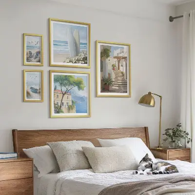 Poliptih u okviru elegantni motivi pogleda na more