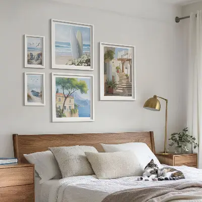 Poliptih u okviru elegantni motivi pogleda na more