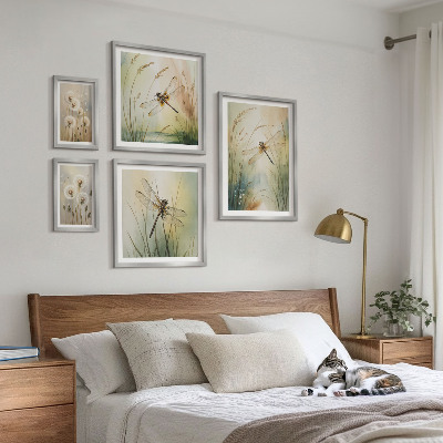 Set 5 slika u okviru Boho prirodni motivi s vretencima