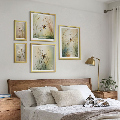 Set 5 slika u okviru Boho prirodni motivi s vretencima
