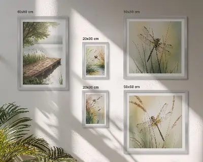Set slika Mirni krajolici vretenca set slika iznad kauča