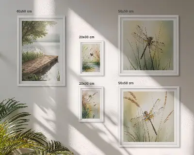 Set slika Mirni krajolici vretenca set slika iznad kauča