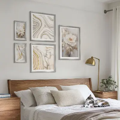 Slika u okviru poliptih apstraktni cvjetni motivi elegantnog dizajna