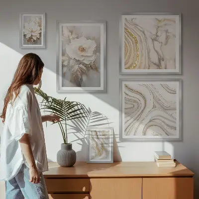 Slika u okviru poliptih apstraktni cvjetni motivi elegantnog dizajna