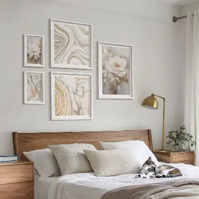 Slika u okviru poliptih apstraktni cvjetni motivi elegantnog dizajna