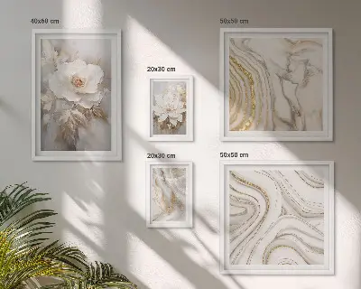 Slika u okviru poliptih apstraktni cvjetni motivi elegantnog dizajna