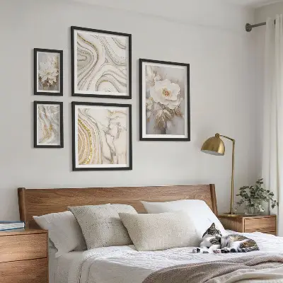 Slika u okviru poliptih apstraktni cvjetni motivi elegantnog dizajna