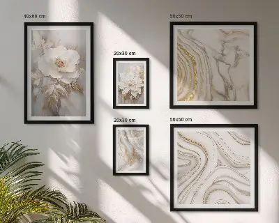 Slika u okviru poliptih apstraktni cvjetni motivi elegantnog dizajna