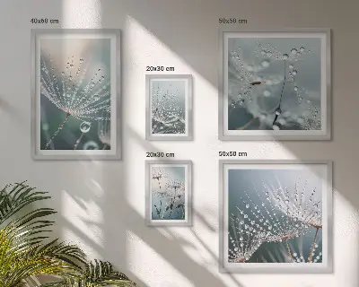 Poliptih u okviru Minimalističke biljke Dewdrops poliptih u okviru s motivom minimalističkih biljaka Dewdrops