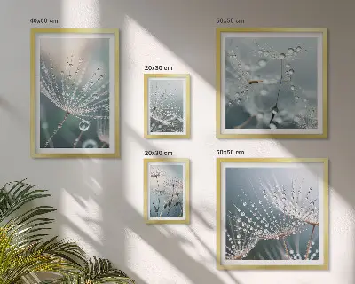 Poliptih u okviru Minimalističke biljke Dewdrops poliptih u okviru s motivom minimalističkih biljaka Dewdrops