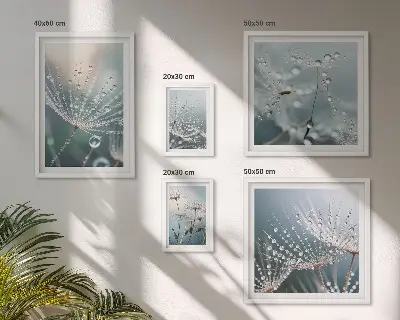 Poliptih u okviru Minimalističke biljke Dewdrops poliptih u okviru s motivom minimalističkih biljaka Dewdrops