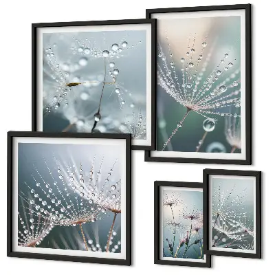 Poliptih u okviru Minimalističke biljke Dewdrops poliptih u okviru s motivom minimalističkih biljaka Dewdrops