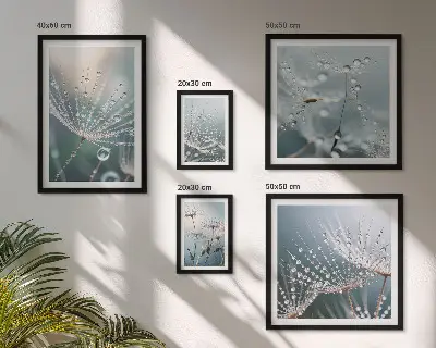 Poliptih u okviru Minimalističke biljke Dewdrops poliptih u okviru s motivom minimalističkih biljaka Dewdrops