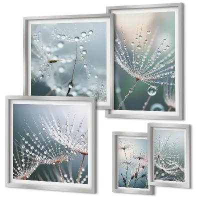 Poliptih u okviru Minimalističke biljke Dewdrops poliptih u okviru s motivom minimalističkih biljaka Dewdrops