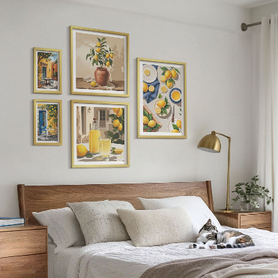 Set slika iznad kauča Mediteranske ideje s limunom