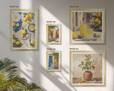 Set slika iznad kauča Mediteranske ideje s limunom