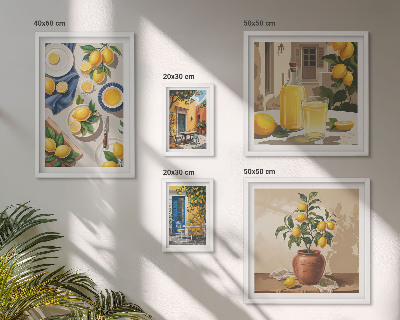 Set slika iznad kauča Mediteranske ideje s limunom