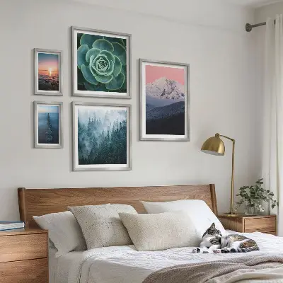 Set od 5 slika u okviru boho motivi s pejzažima planina i mora
